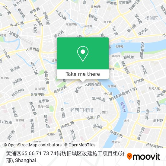 黄浦区65 66 71 73 74街坊旧城区改建施工项目组(分部) map