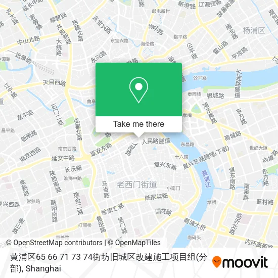 黄浦区65 66 71 73 74街坊旧城区改建施工项目组(分部) map