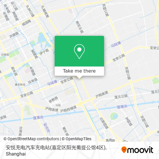 安悦充电汽车充电站(嘉定区阳光葡提公馆4区) map