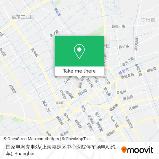 国家电网充电站(上海嘉定区中心医院停车场电动汽车) map