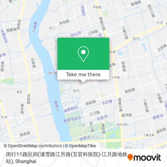 闵行11路区间(浦雪路江月路(五官科医院)-江月路地铁站) map