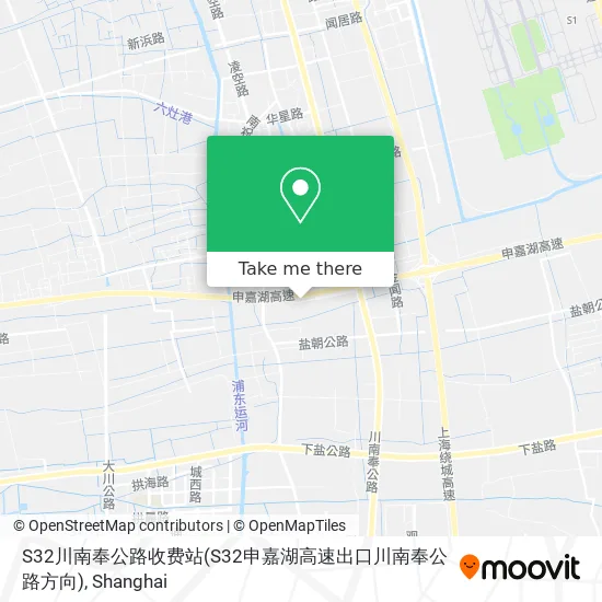 S32川南奉公路收费站(S32申嘉湖高速出口川南奉公路方向) map