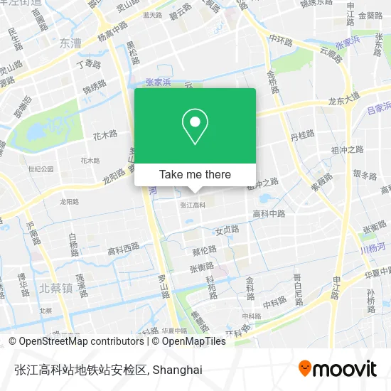 张江高科站地铁站安检区 map