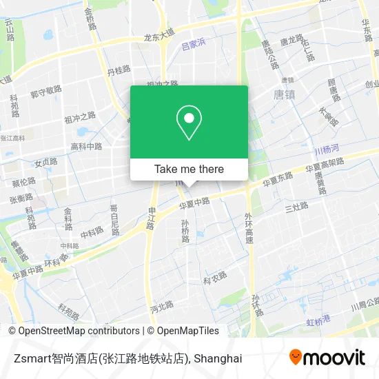 Zsmart智尚酒店(张江路地铁站店) map