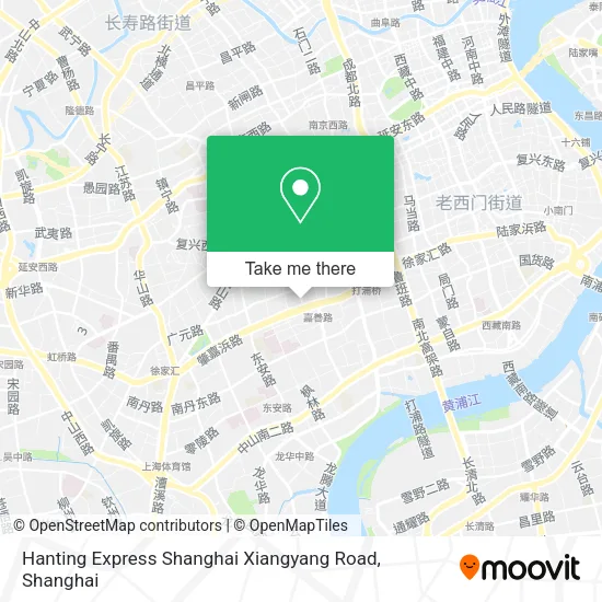 Hanting Express Shanghai Xiangyang Road map