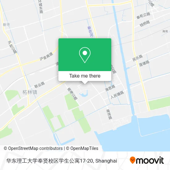 华东理工大学奉贤校区学生公寓17-20 map