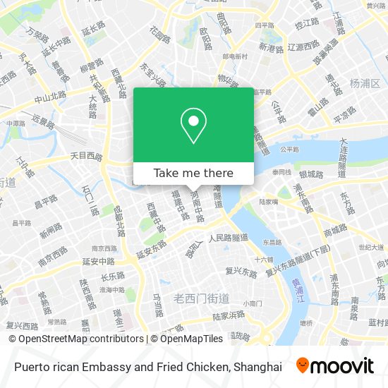 Puerto rican Embassy and Fried Chicken map