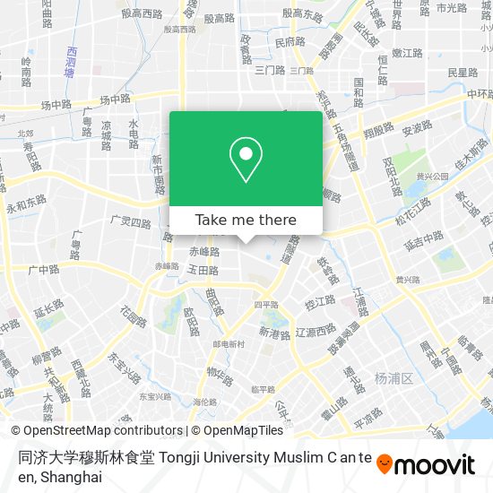 同济大学穆斯林食堂 Tongji University Muslim C an te en map