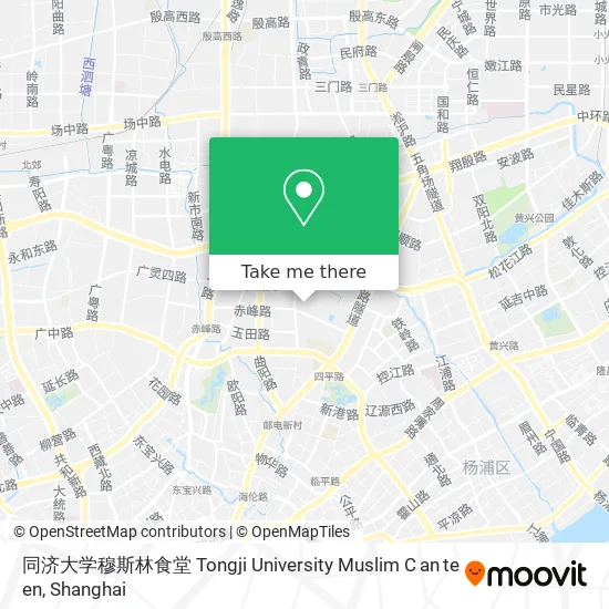 同济大学穆斯林食堂 Tongji University Muslim C an te en map