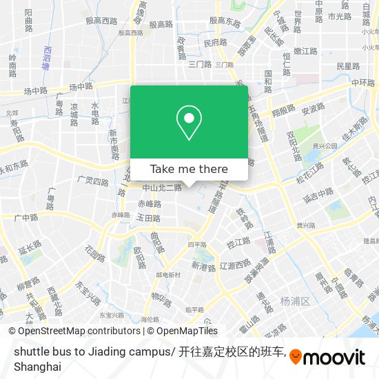 shuttle bus to Jiading campus/ 开往嘉定校区的班车 map