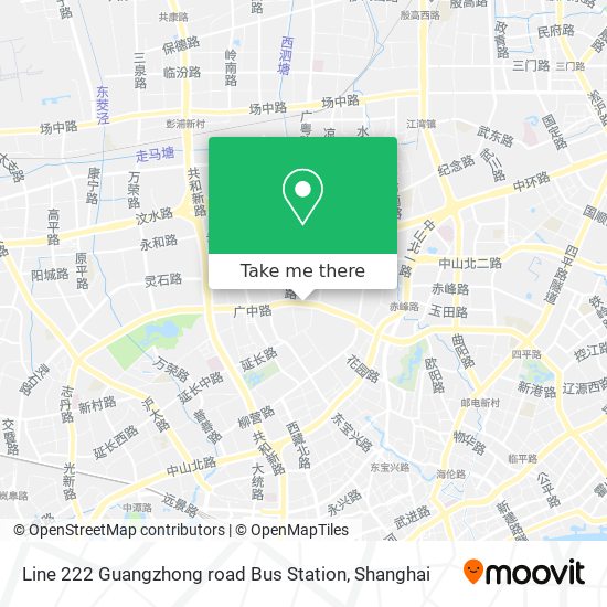 Line 222 Guangzhong road Bus Station map