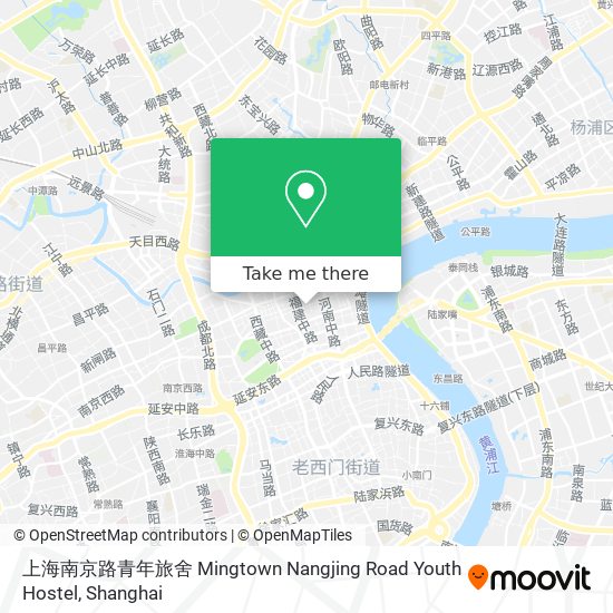 上海南京路青年旅舍 Mingtown Nangjing Road Youth Hostel map