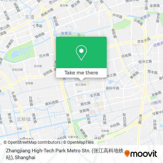 Zhangjiang High-Tech Park Metro Stn. (张江高科地铁站) map