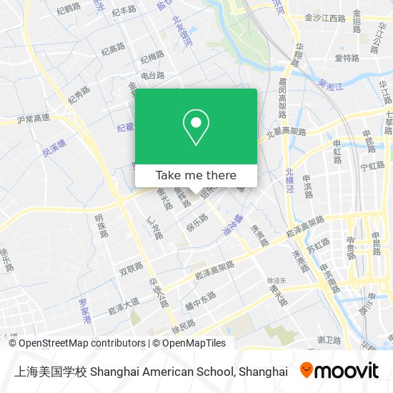 上海美国学校 Shanghai American School map