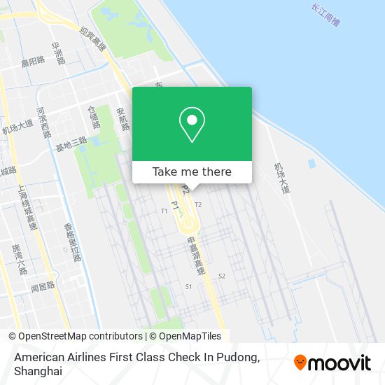 American Airlines First Class Check In Pudong map