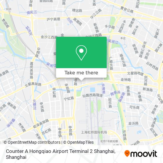 Counter A Hongqiao Airport Terminal 2 Shanghai map
