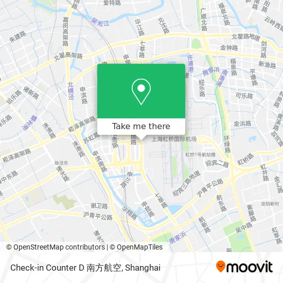 Check-in Counter D 南方航空 map