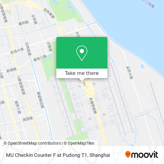 MU Checkin Counter F at Pudong T1 map