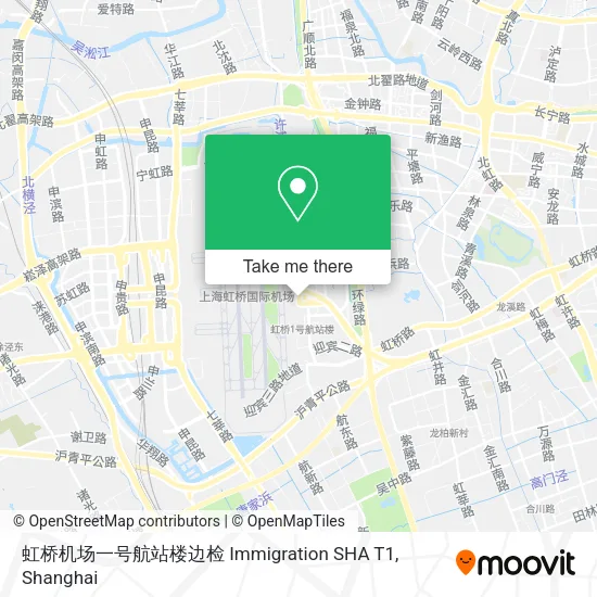 虹桥机场一号航站楼边检 Immigration SHA T1 map