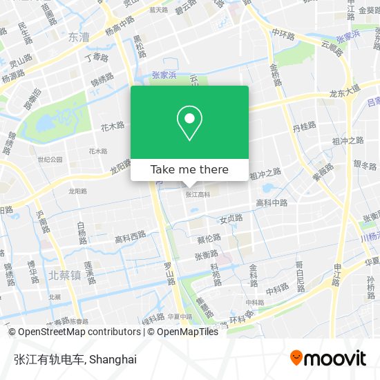 张江有轨电车 map