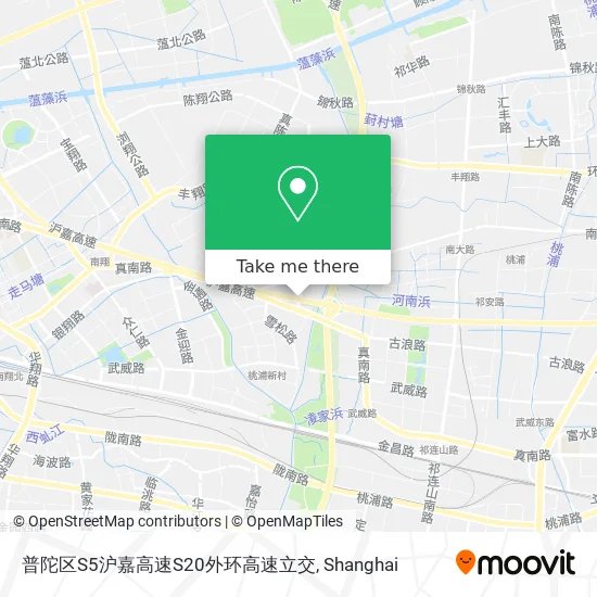 普陀区S5沪嘉高速S20外环高速立交 map
