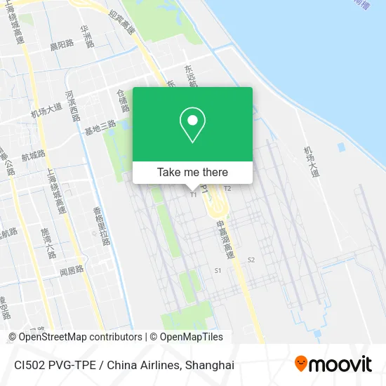 CI502 PVG-TPE / China Airlines map