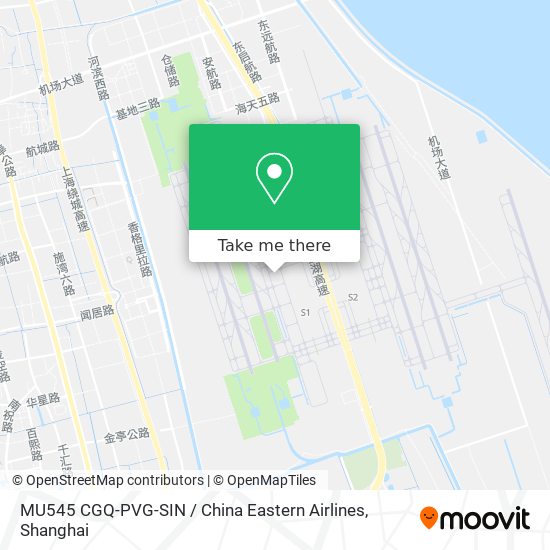MU545 CGQ-PVG-SIN / China Eastern Airlines map