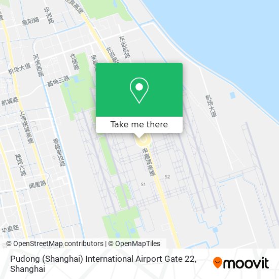 Pudong (Shanghai) International Airport Gate 22 map