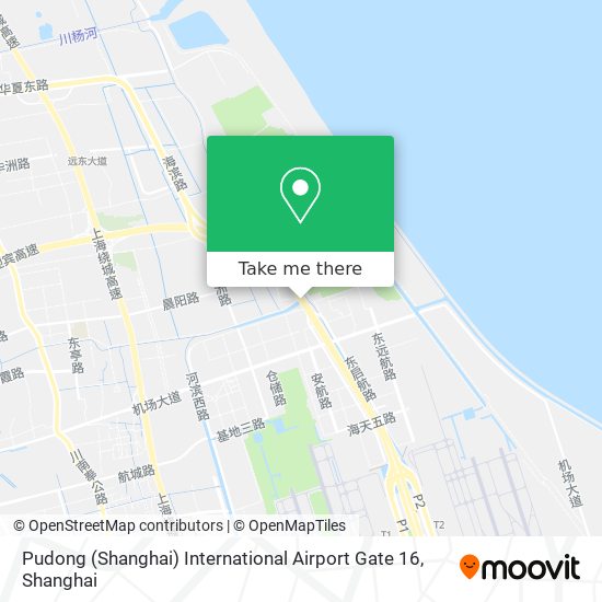 Pudong (Shanghai) International Airport Gate 16 map