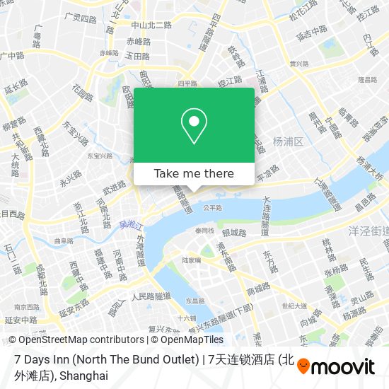 7 Days Inn (North The Bund Outlet) | 7天连锁酒店 (北外滩店) map