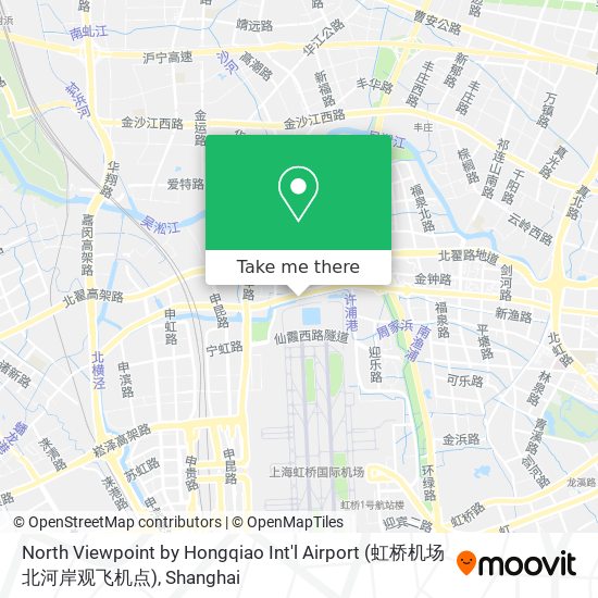 North Viewpoint by Hongqiao Int'l Airport (虹桥机场北河岸观飞机点) map