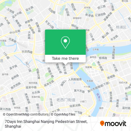 7Days Inn Shanghai Nanjing Pedestrian Street map