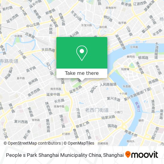 People s Park Shanghai Municipality China map