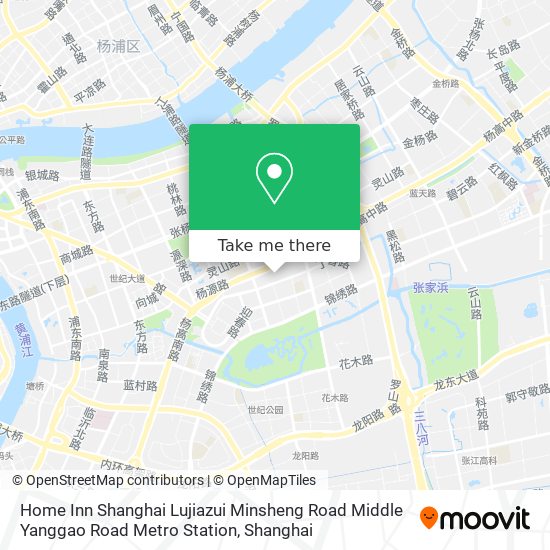 Home Inn Shanghai Lujiazui Minsheng Road Middle Yanggao Road Metro Station map