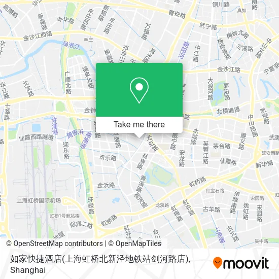 如家快捷酒店(上海虹桥北新泾地铁站剑河路店) map