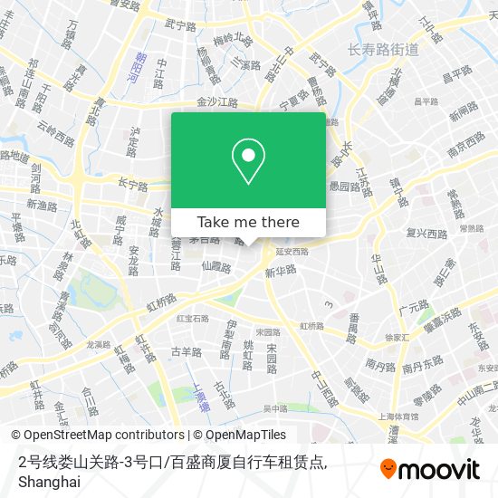 2号线娄山关路-3号口/百盛商厦自行车租赁点 map