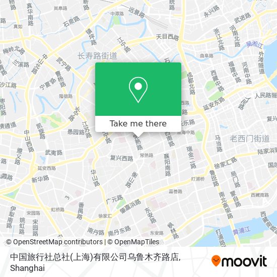 中国旅行社总社(上海)有限公司乌鲁木齐路店 map