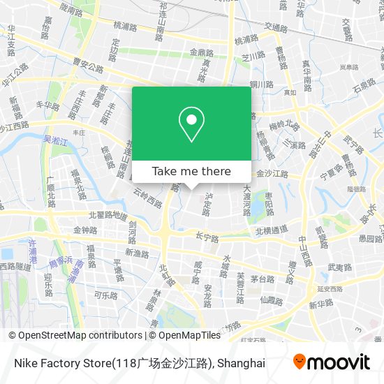 Nike Factory Store(118广场金沙江路) map