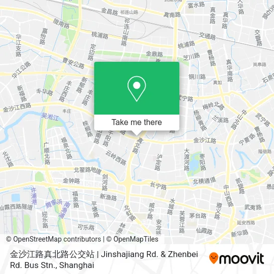 金沙江路真北路公交站 | Jinshajiang Rd. & Zhenbei Rd. Bus Stn. map