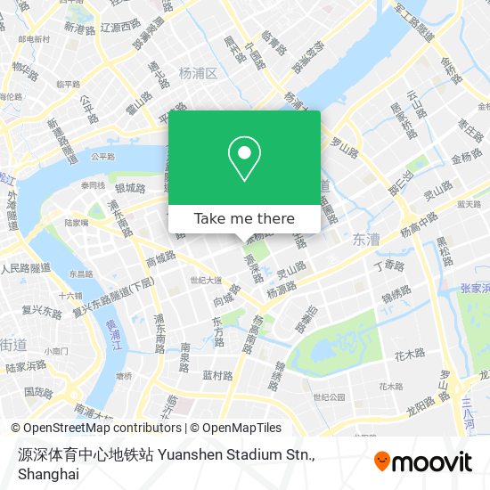 源深体育中心地铁站 Yuanshen Stadium Stn. map