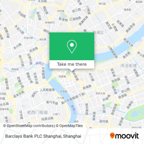 Barclays Bank PLC Shanghai map