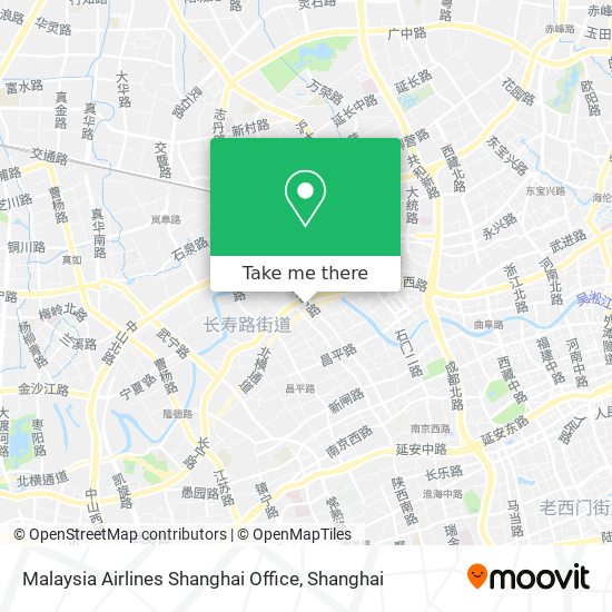 Malaysia Airlines Shanghai Office map
