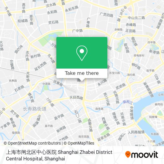 上海市闸北区中心医院 Shanghai Zhabei District Central Hospital map