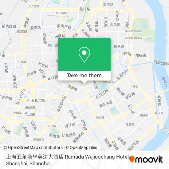 上海五角场华美达大酒店 Ramada Wujiaochang Hotel Shanghai map