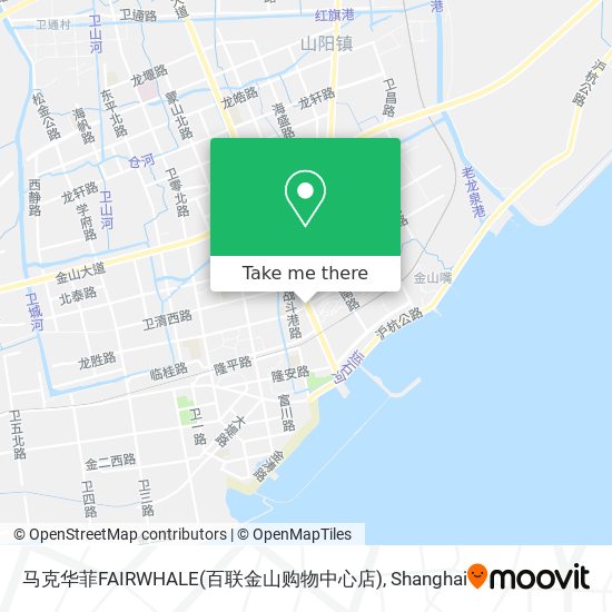 马克华菲FAIRWHALE(百联金山购物中心店) map