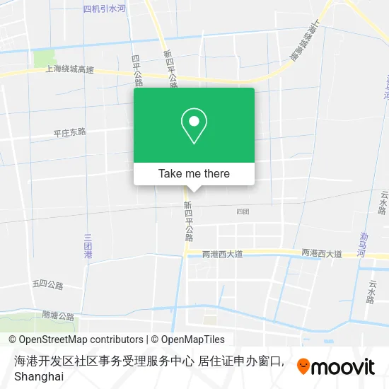 海港开发区社区事务受理服务中心 居住证申办窗口 map