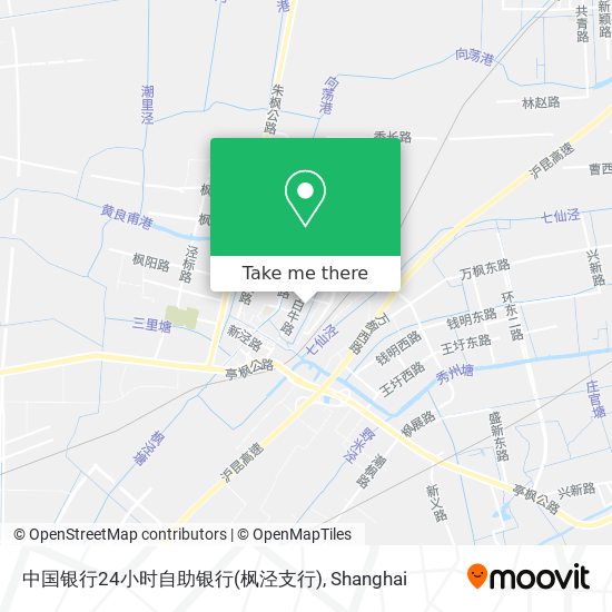 中国银行24小时自助银行(枫泾支行) map