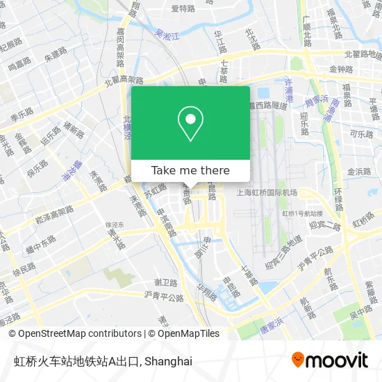 虹桥火车站地铁站A出口 map