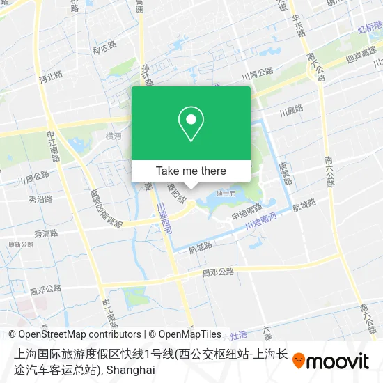 上海国际旅游度假区快线1号线(西公交枢纽站-上海长途汽车客运总站) map