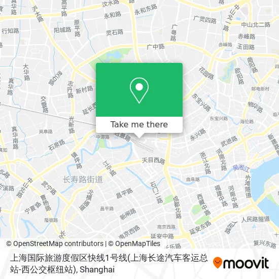上海国际旅游度假区快线1号线(上海长途汽车客运总站-西公交枢纽站) map